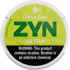 ZYN Ultra Citrus Zest 9mg nicotine pouches can