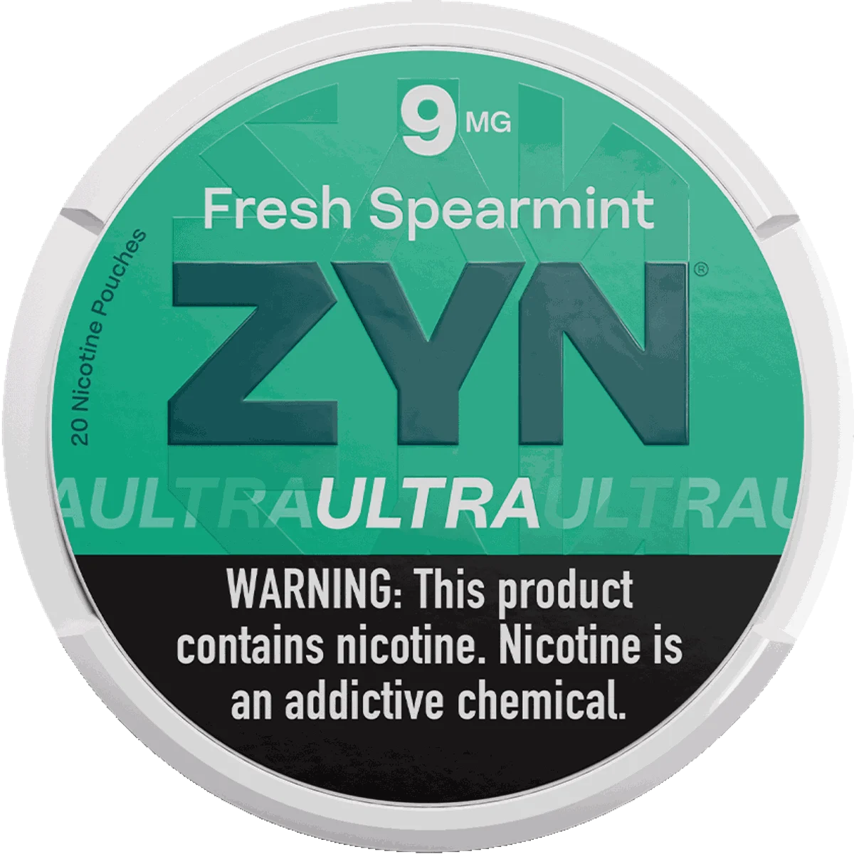 ZYN Ultra Fresh Spearmint 9mg nicotine pouches can