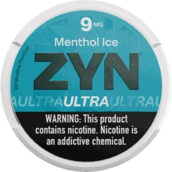 ZYN Ultra Menthol Ice 9mg nicotine pouches can