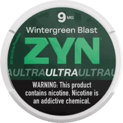 ZYN Ultra Wintergreen Blast 9mg nicotine pouches can